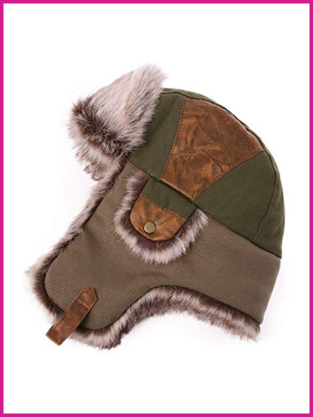 Winter Trapper Hat with Ear Flaps Faux Fur Cold Weather Ski Hunting Cap